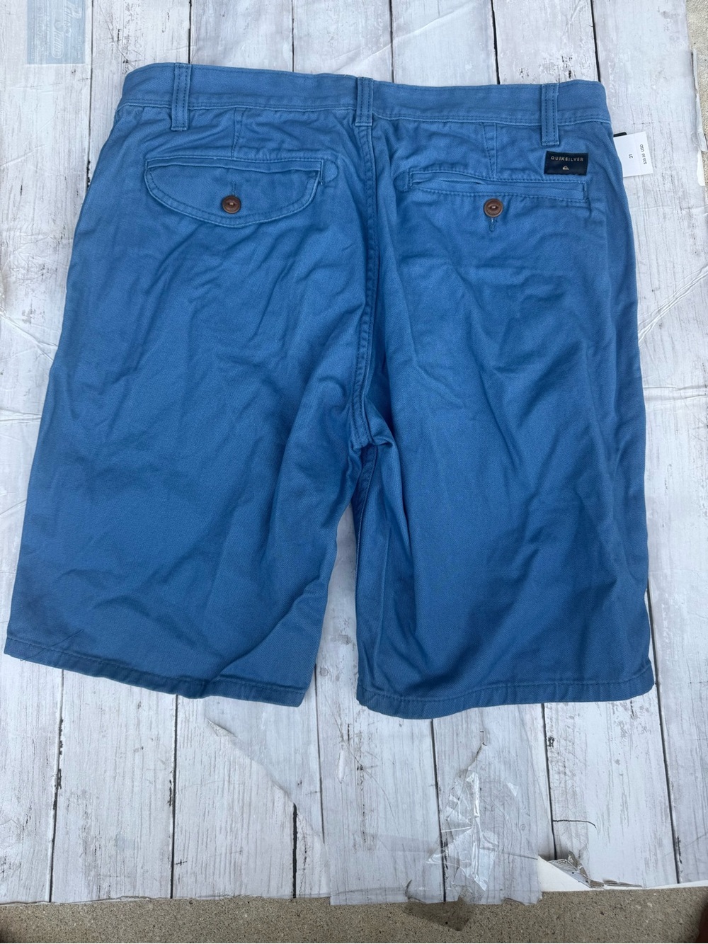 Quiksilver Men's Slate Blue Flat Front Chino Shorts - Picture 2 of 8